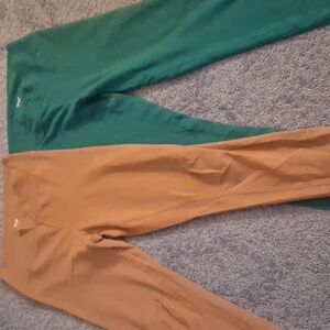 XS TNA Kids Leggings in Green and Brown